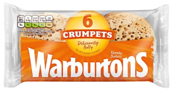 Warburtons Crumpets – 6 Per Pack (360g)