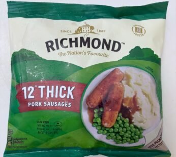 12 Richmond Thick Pork Sausages 516g Pack (Frozen)