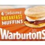 Delicious Warburtons Breakfast Muffins (4 x 71g, Frozen)