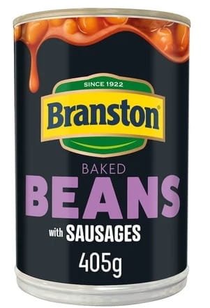Branston Baked Beans in Tomato Sauce with Sausages (405g, Tinned)